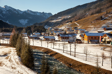 Beautiful winter scenery in Gerlos, Austria