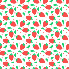 Red strawberries seamless pattern