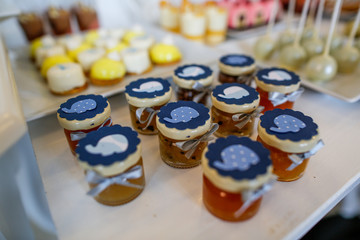 Colorful sweets on candy buffet