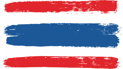 Thailand Flag Vector Hand Painted with Rounded Brush