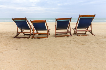 beach chairs on the sandy beaches