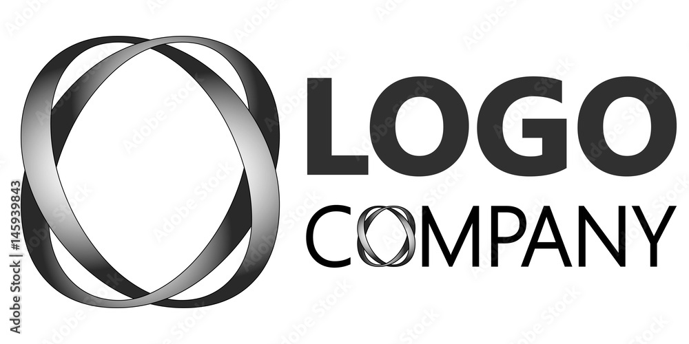 Poster two intertwining letters o realistic lighting in 3d logo