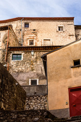 old houses at villalago village near Scanno