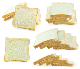sliced bread isolated on white background