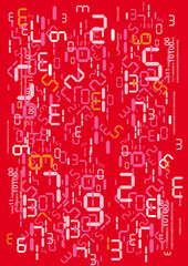 Digital numbers binary code background.
Red Abstract background with digital numbers. Vector available.