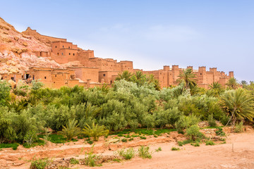 Obraz na płótnie Canvas View at the Kasbah Ait Benhaddou - Morocco