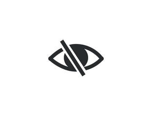 Flat vector hidden vision eye web icon