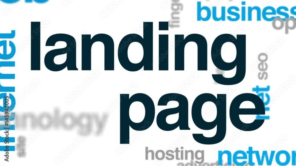 Poster landing page animated word cloud, text design animation.