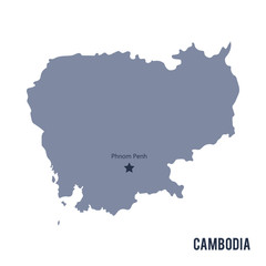 Vector map of Cambodia isolated on white background.