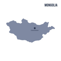 Vector map of Mongolia isolated on white background.