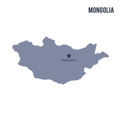 Fototapeta premium Vector map of Mongolia isolated on white background.