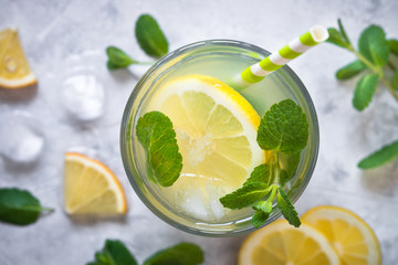 Lemonade. Traditional Summer drink.Top view.
