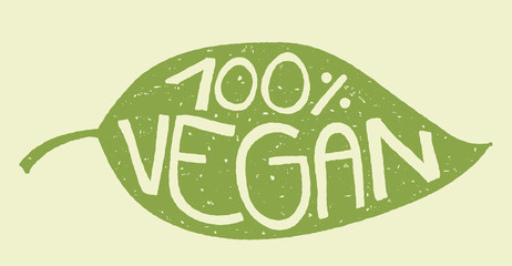 vegan leaf stamp