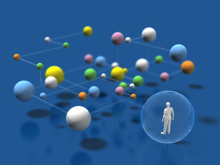 Link sphere and business figure