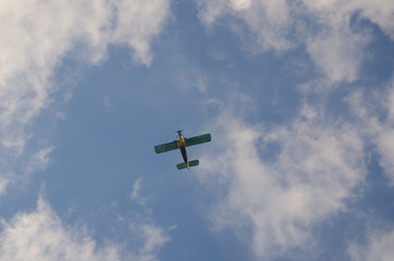 plane in the clouds