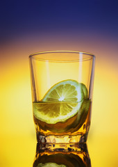 Glass of water and lemon