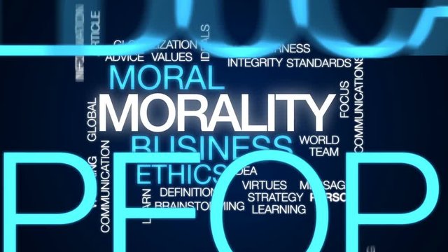 Morality animated word cloud, text design animation.