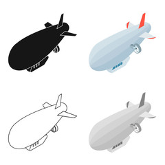 Airship icon in cartoon style isolated on white background. Transportation symbol stock vector illustration. © pandavector