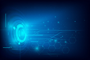 Fototapeta premium Futuristic Cyber technology abstract background with dotted circle HUD Head Up Display panel Vector illustration 007