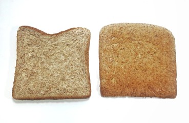 Wholemeal breads isolated on white background