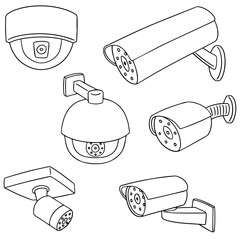 vector set of security camera