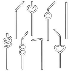 vector set of straw