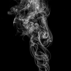 Obraz premium Movement of smoke,Abstract white smoke on black background