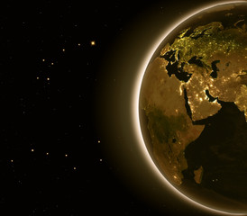 Middle East at night