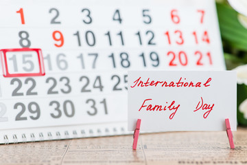 15 may International Family Day on the calendar