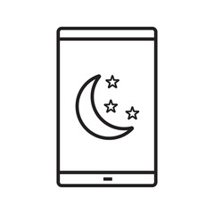 Smartphone night mode linear icon