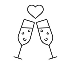 Romantic date linear icon
