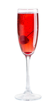 Cocktail Kir royal isolated on white