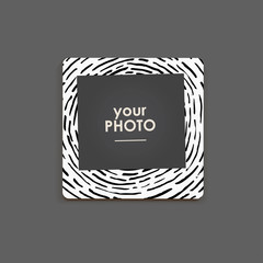 Photo frame Album template for kid, baby, family or memories. Scrapbook concept, vector illustration.