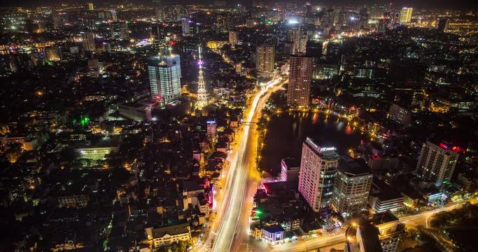 Time Lapse looking out over Hanoi Vietnam.