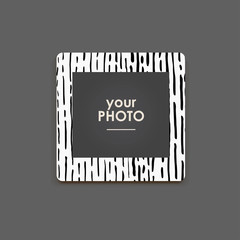 Photo frame Album template for kid, baby, family or memories. Scrapbook concept, vector illustration.