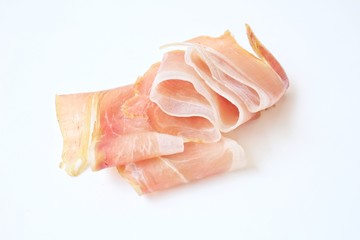 Bacon slices isolated