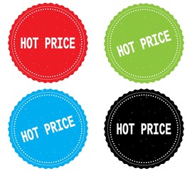 HOT PRICE text, on round wavy border stamp badge.