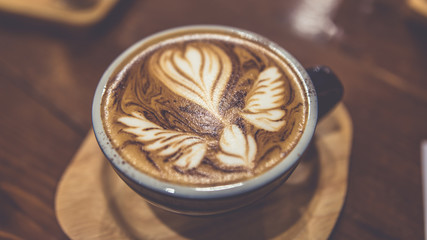 Hot chocolate and foam milk art.