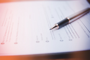 Application form concept for applying for a job, finance, loan, mortgage or a claim form