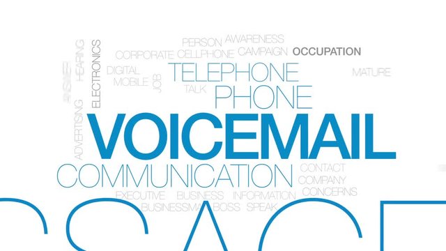 Voicemail animated word cloud, text design animation. Kinetic typography.