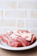 Raw pork ribs