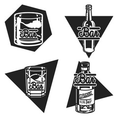 Color vintage bar emblems