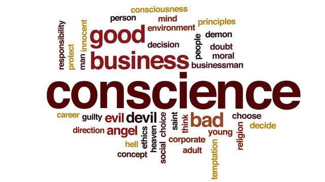 Conscience design animated word cloud, text design animation.