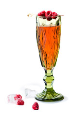Cocktail with raspberries