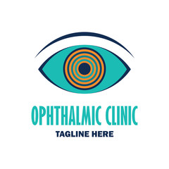 eye clinic / ophthalmic clinic / ophthalmology / optometrist icon with text space for your slogan / tagline, vector illustration