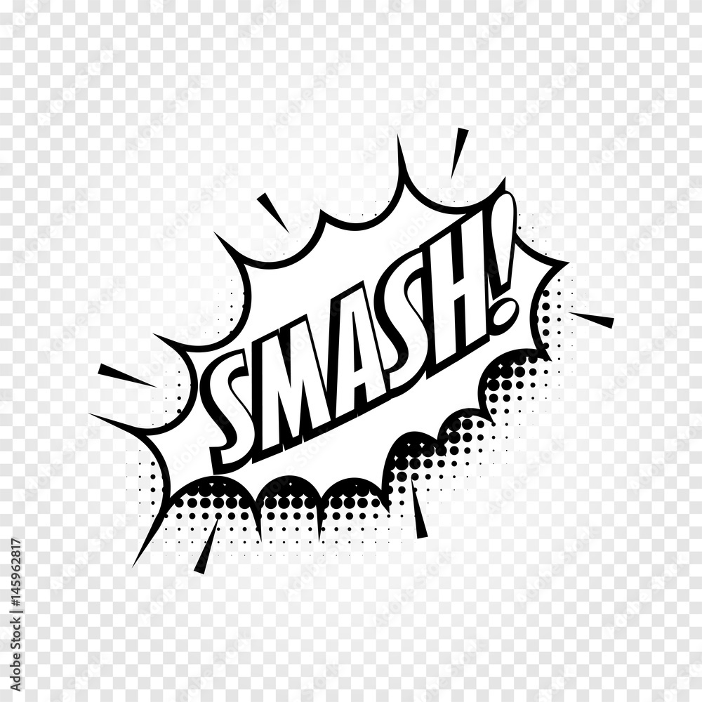 Poster isolated abstract black and white color comics speech balloon icon on checkered background, dialogue