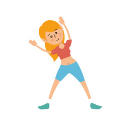 woman wearing sport clothes, cartoon icon over white background. fitness lifestyle concept. colorful design. vector illustration