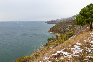 Hills on the Coast in Winter