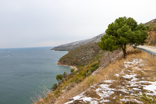 Hills on the Coast in Winter