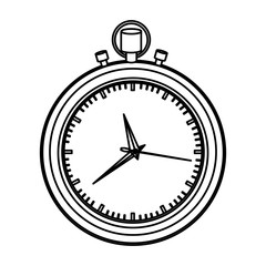 monochrome contour with black stopwatch vector illustration